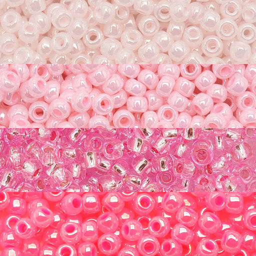 Exclusive Beadaholique Designer Palette, Toho Seed Bead Mix, Round 11/0, Ombre Pink (4 Color Set)