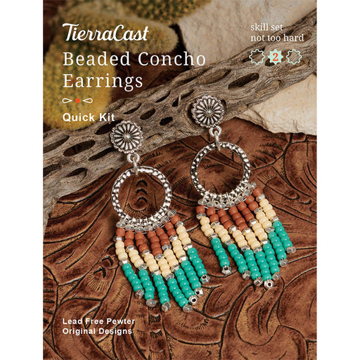 Earring Kit, Beaded Concho, Makes One Pair, By TierraCast