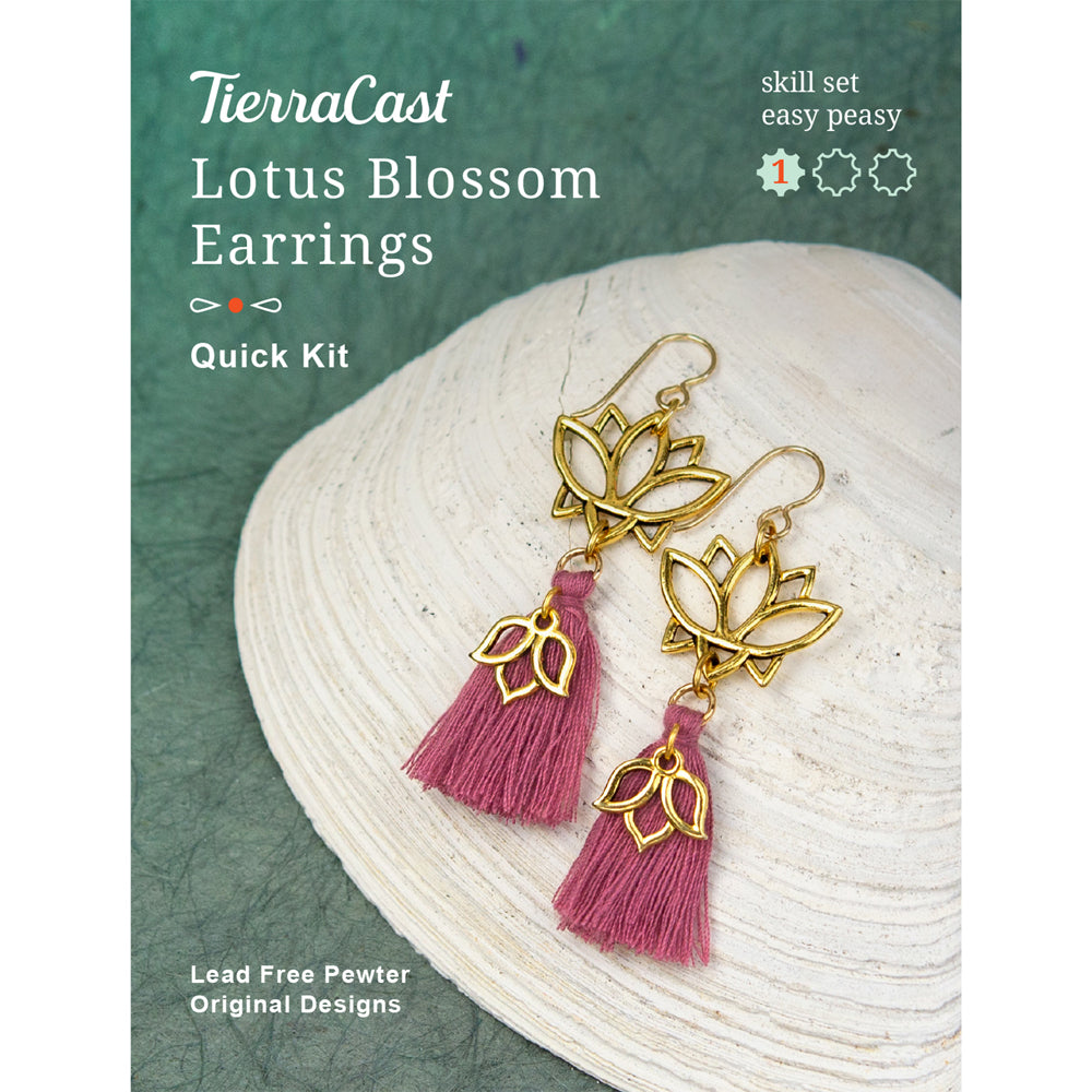 Earring Kit, Lotus Blossom, Makes One Pair, By TierraCast