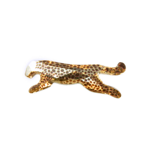 PRESTIGE Crystal, #4007 Fancy Stone Running Cheetah with Spots 26x9mm, Crystal Golden Shadow (1 Piece)