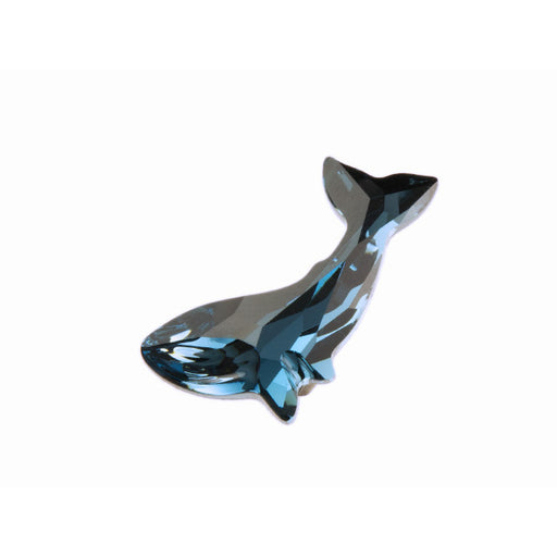 PRESTIGE Crystal, #4047 Fancy Stone Whale Breaching Whale 23x11mm, Montana Blue (1 Piece)