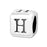 Alphabet Bead, Rounded Cube Letter "H" 5.8mm, Sterling Silver (1 Piece)