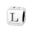 Alphabet Bead, Rounded Cube Letter "L" 5.8mm, Sterling Silver (1 Piece)