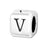 Alphabet Bead, Rounded Cube Letter "V" 5.8mm, Sterling Silver (1 Piece)