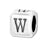 Alphabet Bead, Rounded Cube Letter "W" 5.8mm, Sterling Silver (1 Piece)