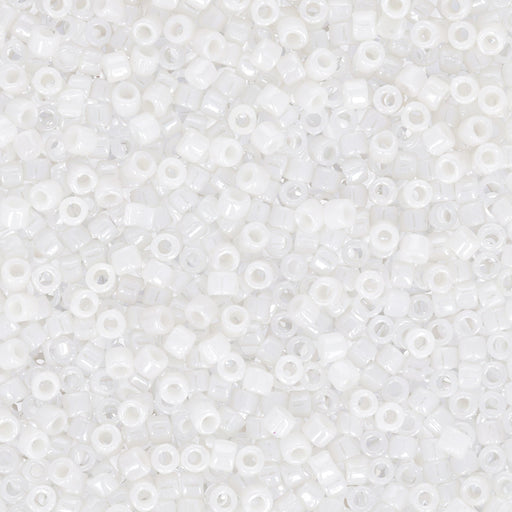 Czech Glass Matubo, 10/0 Seed Bead, Luster Opaque White (2.5 Inch Tube)