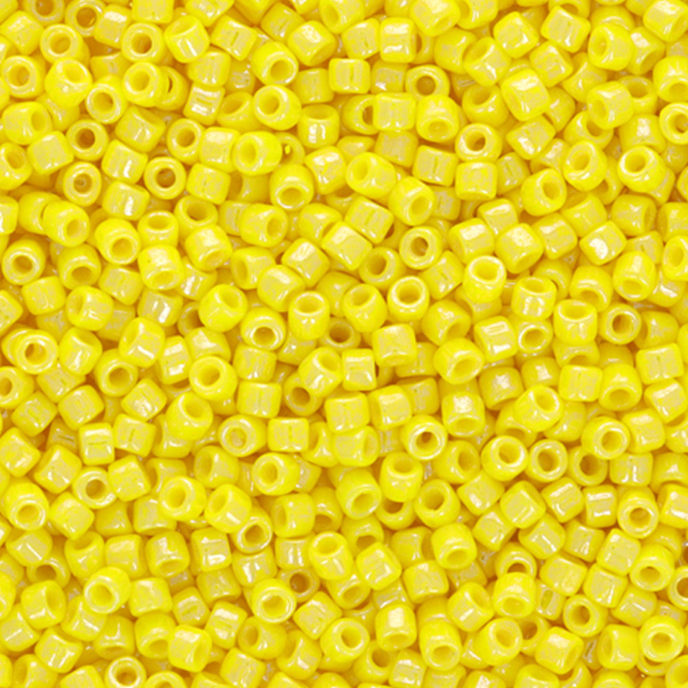 Czech Glass Matubo, 10/0 Seed Bead, Luster Opaque Limon (2.5 Inch Tube)