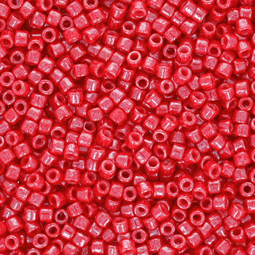Czech Glass Matubo, 10/0 Seed Bead, Luster Coral Red (2.5 Inch Tube)