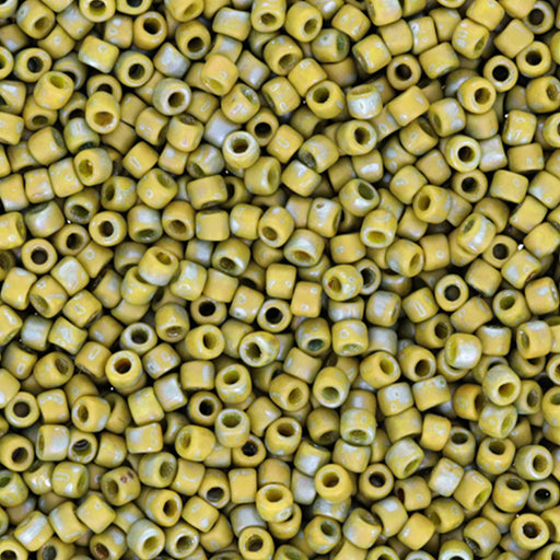 Czech Glass Matubo, 10/0 Seed Bead, Matte Nebula Opaque Yellow (2.5 Inch Tube)