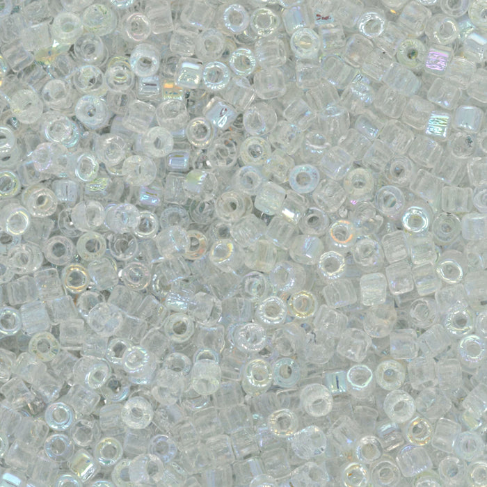 Czech Glass Matubo, 10/0 Seed Bead, Crystal AB (2.5 Inch Tube)