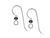 Earring Findings, Hypo-Allergenic Niobium French Hooks with Loop - Ball - Black Oxide Heishe 23mm / 20 Gauge, Silver, by TierraCast (2 Pairs)