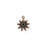 Bezel Charm, Tiny Burst Star Flower with Bezel for PP24 Chaton, Antiqued Copper, by Nunn Design (1 Piece)