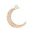 Pendant, Crescent Moon with Filigree Pattern 40x34mm, Rose Gold Plated (1 Piece)