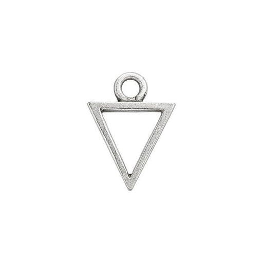 Open Back Bezel Pendant, Triangle 21x15.5mm, Antiqued Silver, by Nunn Design (1 Piece)