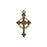Pendant, Halo Celtic Cross 30x16mm, Antiqued Gold Plated, by TierraCast (1 Piece)