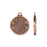 Bezel Pendant, Poppy Motif with 1 Inch Bezel, Antiqued Copper Plated, by TierraCast (1 Piece)