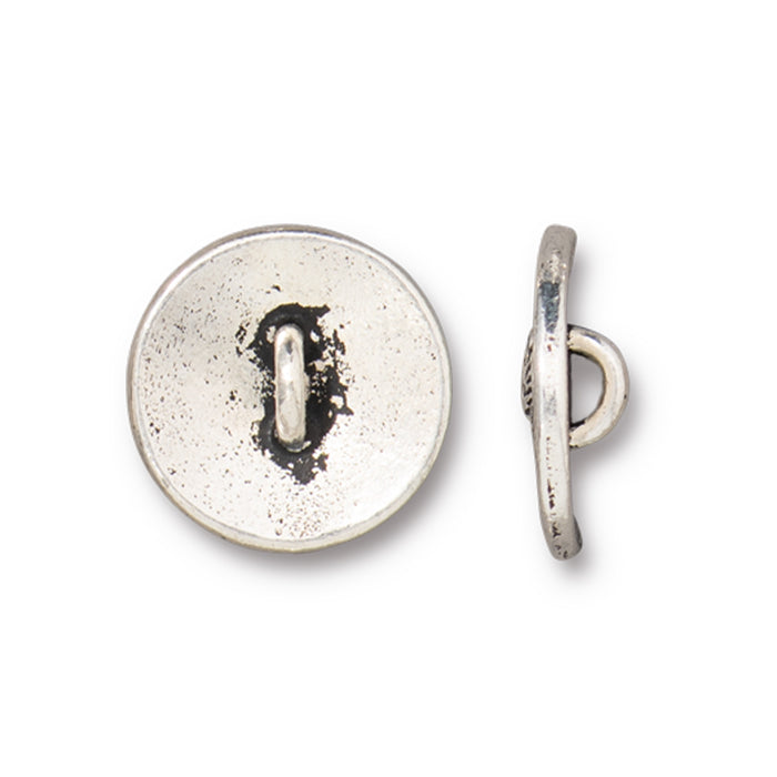 Button, Thistle 14.5mm, Antiqued Silver Plated, by TierraCast (1 Piece)