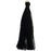 Poly Cotton Thread Pendant, 2 Inch Tassel with Gold Tone Open Jump Ring, Black (10 Pieces)