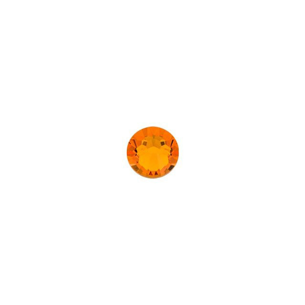 PRESTIGE Crystal, #2058 Round Flatback Rhinestone SS12, Tangerine (1 Piece)