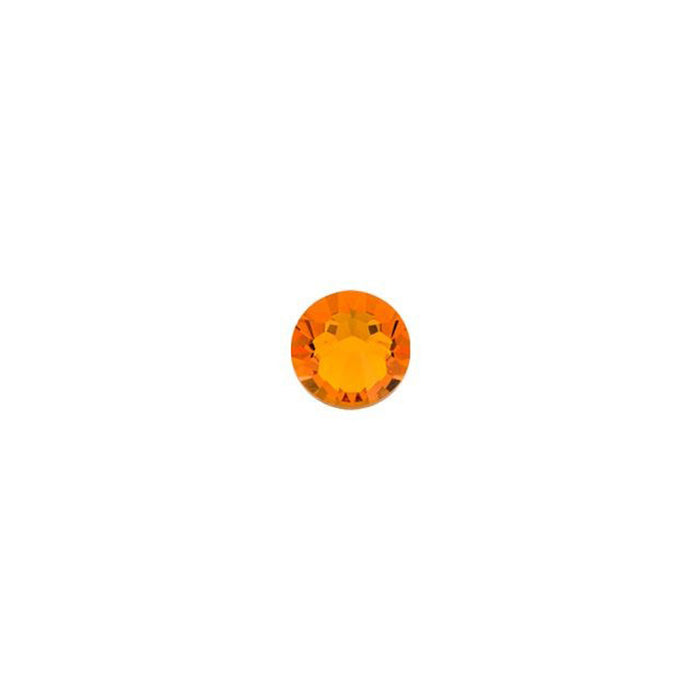 PRESTIGE Crystal, #2058 Round Flatback Rhinestone SS12, Tangerine (1 Piece)