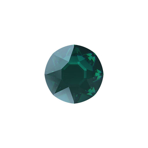 PRESTIGE Crystal, #H2078 Hotfix Round Flatback Rhinestone SS16, Emerald Nightfall (1 Piece)