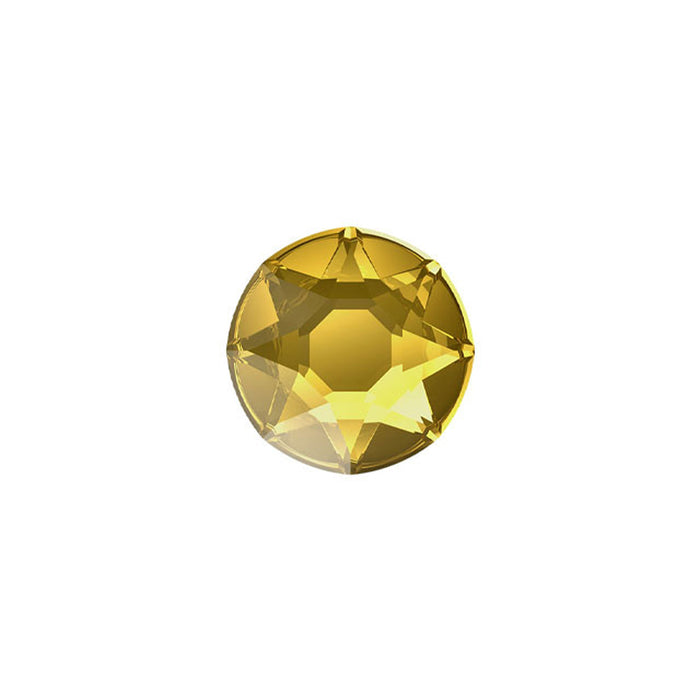 PRESTIGE Crystal, #H2078 Hotfix Round Flatback Rhinestone SS12, Golden Topaz (1 Piece)