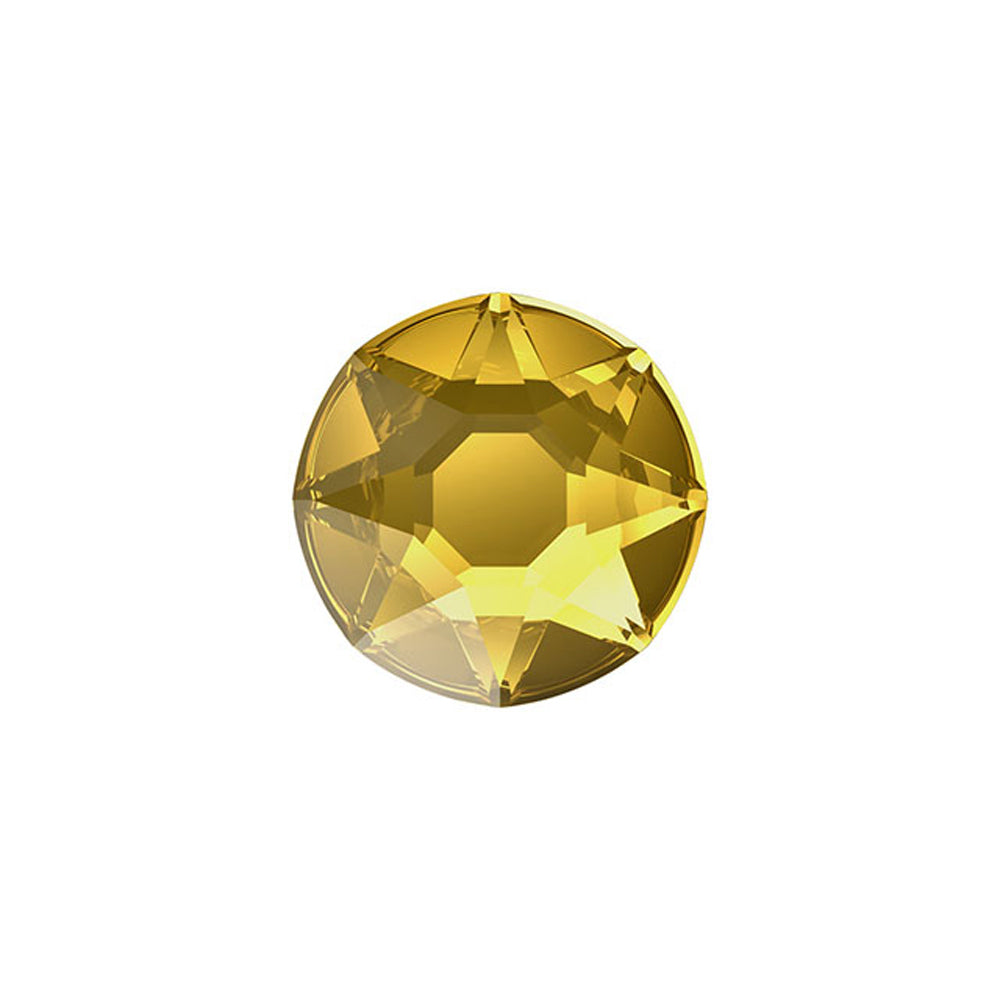 PRESTIGE Crystal, #H2078 Hotfix Round Flatback Rhinestone SS16, Golden Topaz (1 Piece)