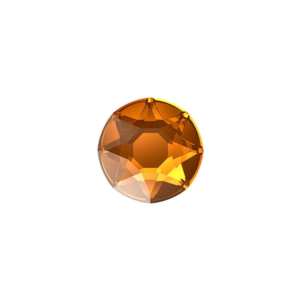 PRESTIGE Crystal, #H2078 Hotfix Round Flatback Rhinestone SS12, Light Amber (1 Piece)