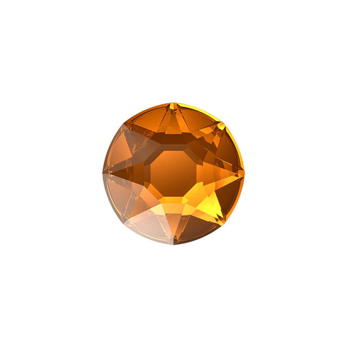PRESTIGE Crystal, #H2078 Hotfix Round Flatback Rhinestone SS16, Light Amber (1 Piece)