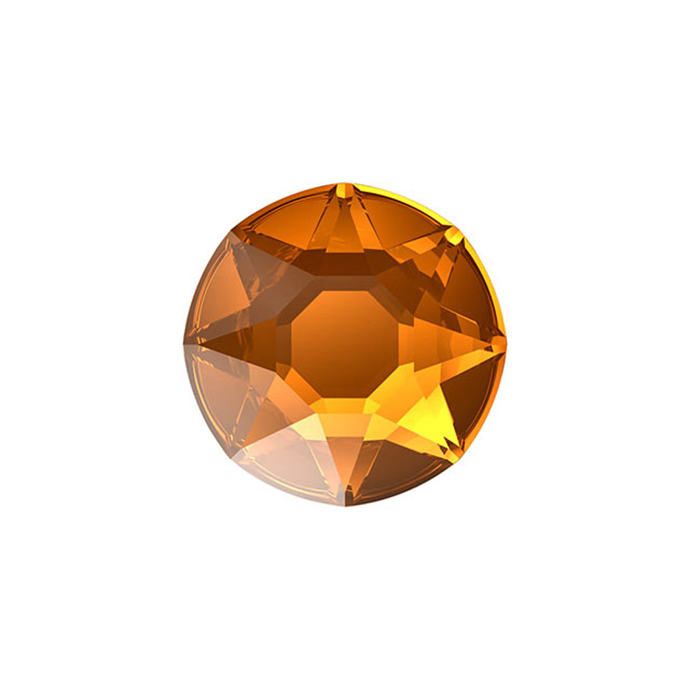 PRESTIGE Crystal, #H2078 Hotfix Round Flatback Rhinestone SS20, Light Amber (1 Piece)