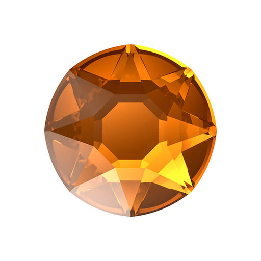 PRESTIGE Crystal, #H2078 Hotfix Round Flatback Rhinestone SS34, Light Amber (1 Piece)