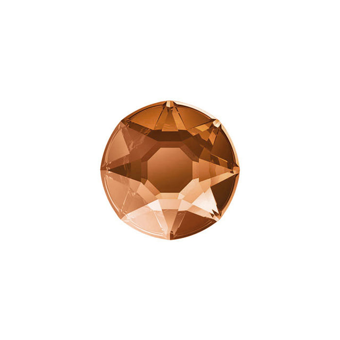 PRESTIGE Crystal, #H2078 Hotfix Round Flatback Rhinestone SS16, Smoked Amber (1 Piece)