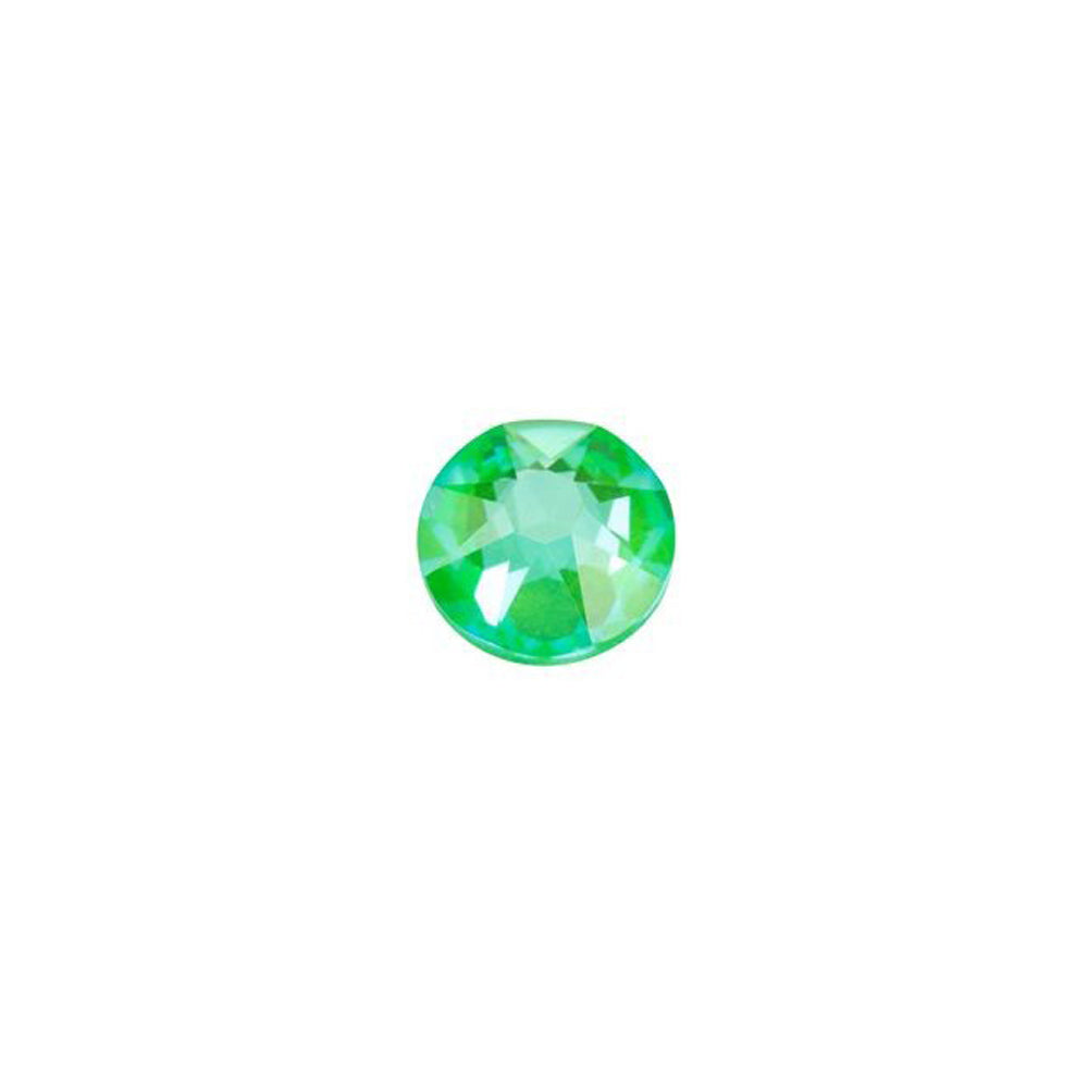 PRESTIGE Crystal, #2088 Round Flatback Rhinestone SS16, Electric Green LacquerPRO DeLite (1 Piece)