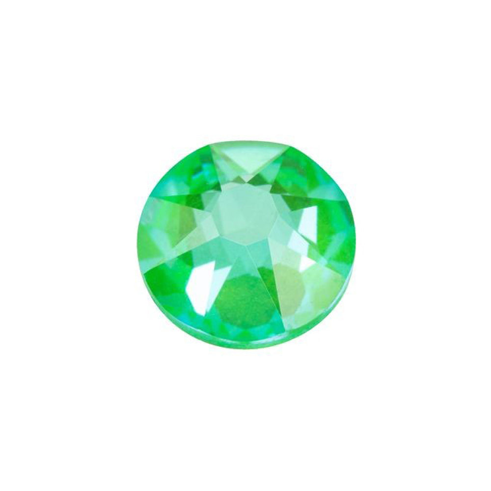 PRESTIGE Crystal, #2088 Round Flatback Rhinestone SS30, Electric Green LacquerPRO DeLite (1 Piece)