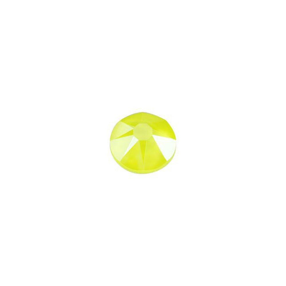 PRESTIGE Crystal, #2088 Round Flatback Rhinestone SS16, Electric Yellow LacquerPRO (1 Piece)