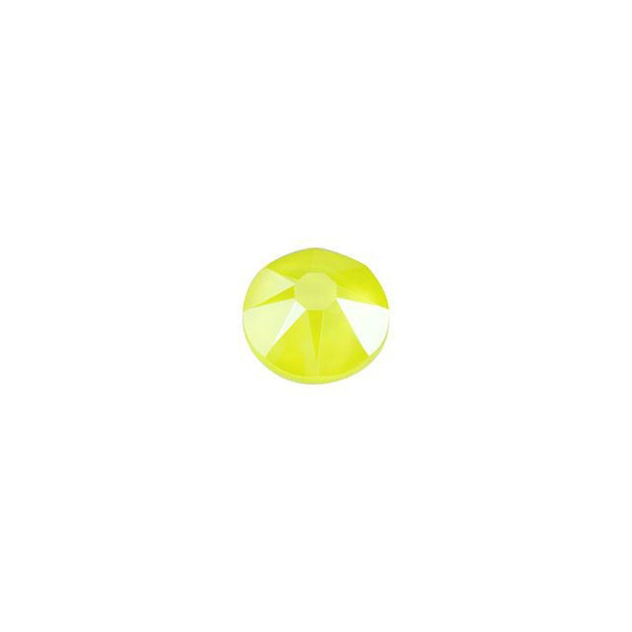 PRESTIGE Crystal, #2088 Round Flatback Rhinestone SS16, Electric Yellow LacquerPRO (1 Piece)