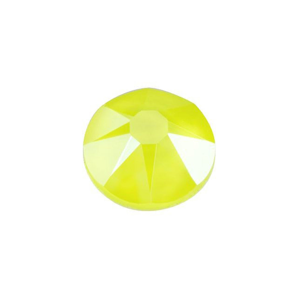 PRESTIGE Crystal, #2088 Round Flatback Rhinestone SS30, Electric Yellow LacquerPRO (1 Piece)