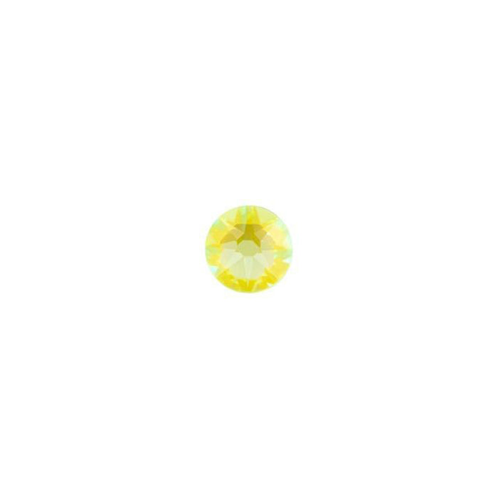 PRESTIGE Crystal, #2088 Round Flatback Rhinestone SS12, Electric Yellow LacquerPRO DeLite (1 Piece)