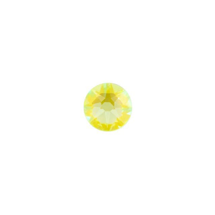 PRESTIGE Crystal, #2088 Round Flatback Rhinestone SS16, Electric Yellow LacquerPRO DeLite (1 Piece)