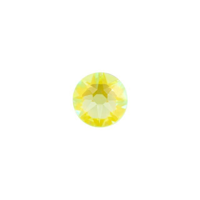 PRESTIGE Crystal, #2088 Round Flatback Rhinestone SS20, Electric Yellow LacquerPRO DeLite (1 Piece)