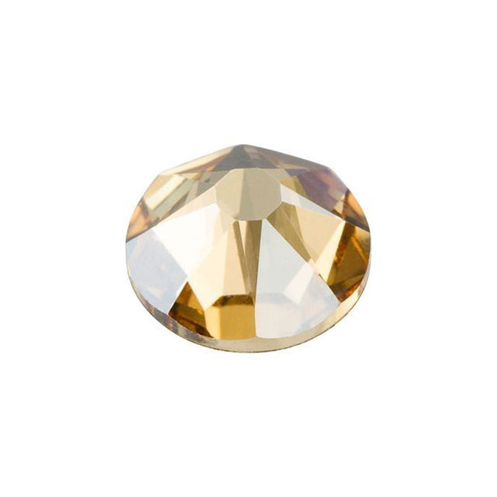 PRESTIGE Crystal, #2088 Round Flatback Rhinestone SS34, Crystal Golden Shadow (1 Piece)