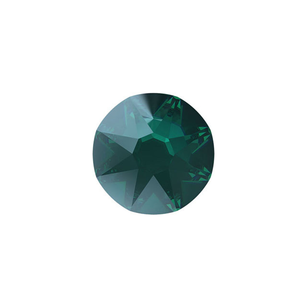 PRESTIGE Crystal, #2088 Round Flatback Rhinestone SS16, Emerald Nightfall (1 Piece)