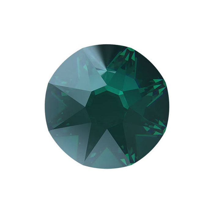 PRESTIGE Crystal, #2088 Round Flatback Rhinestone SS30, Emerald Nightfall (1 Piece)
