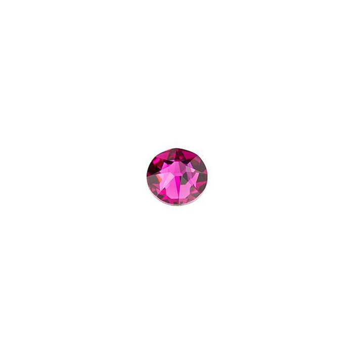PRESTIGE Crystal, #2088 Round Flatback Rhinestone SS12, Fuchsia (1 Piece)