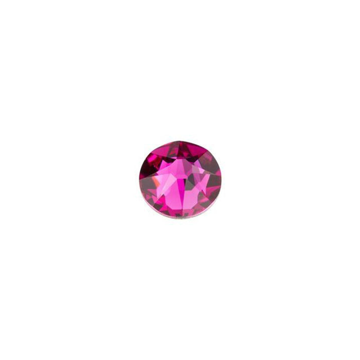 PRESTIGE Crystal, #2088 Round Flatback Rhinestone SS16, Fuchsia (1 Piece)