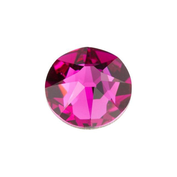 PRESTIGE Crystal, #2088 Round Flatback Rhinestone SS34, Fuchsia (1 Piece)