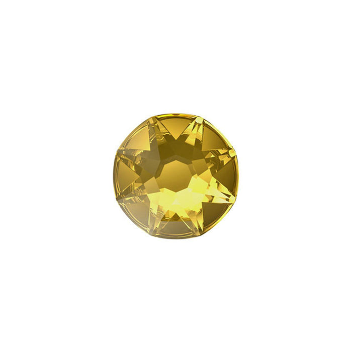 PRESTIGE Crystal, #2088 Round Flatback Rhinestone SS12, Golden Topaz (1 Piece)