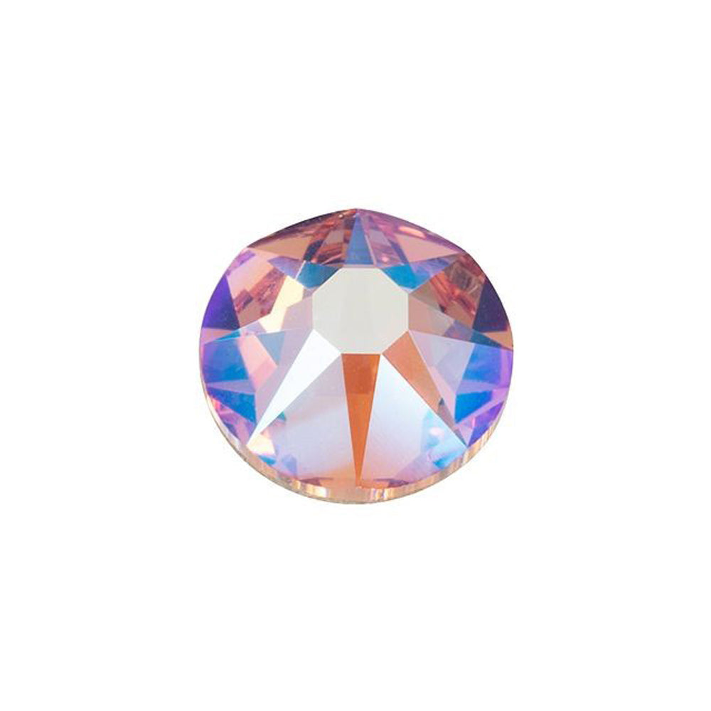 PRESTIGE Crystal, #2088 Round Flatback Rhinestone SS30, Light Rose Shimmer (1 Piece)