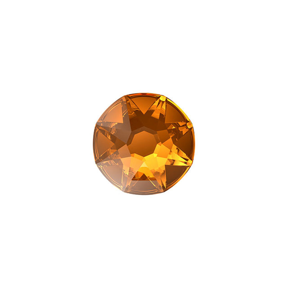 PRESTIGE Crystal, #2088 Round Flatback Rhinestone SS12, Light Amber (1 Piece)