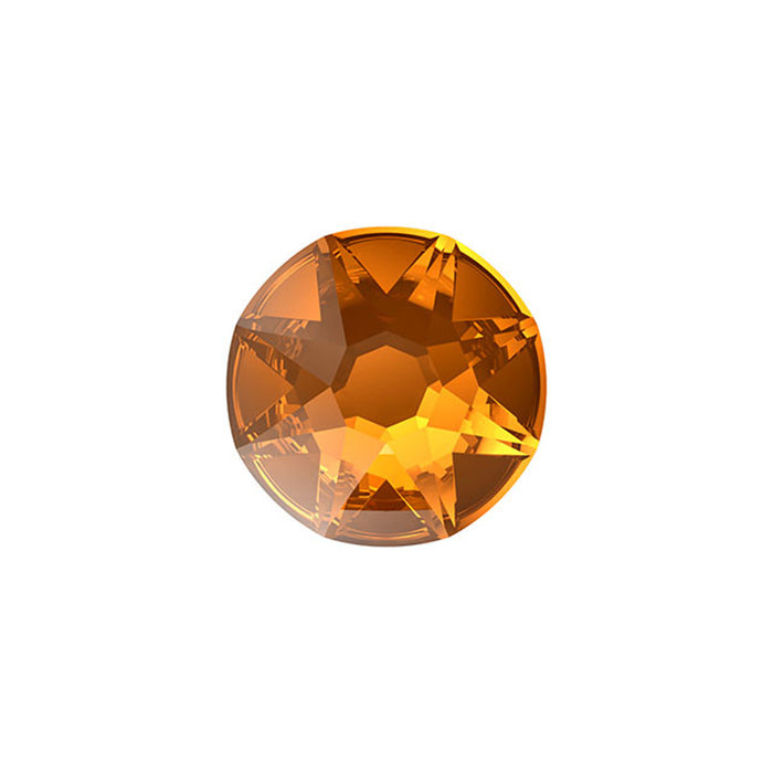 PRESTIGE Crystal, #2088 Round Flatback Rhinestone SS16, Light Amber (1 Piece)